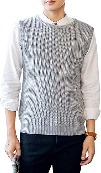 Amazon ニットベスト メンズ ノースリーブ ニットセーター スリムシルエット 細身 春 秋 冬 ビジネス 通勤通学 かっこいい 無地 シンプル 暖かい カジュアルseranier セラニエ セーター 通販