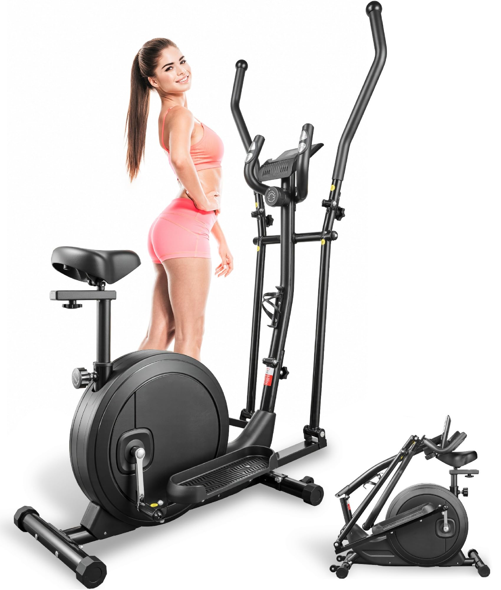 Photo 1 of New 3-in-1 Folding Elliptical Machine for Home, Magnetic Hyper-Quiet Elliptical Training Machine with 15.5IN Stride, 16-Level Resistance for Total Body Fitness Cross Trainer