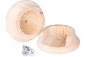 WADDELL Closet Pole Socket (Heavy Duty, 1 Set) | Hardwood Dowel Rod Holder Fits Any Style Closet Rods up to 1-⅜" Diameter | Includes Mounting Screws | No Drill Closet Bracket for DIY Home Improvement