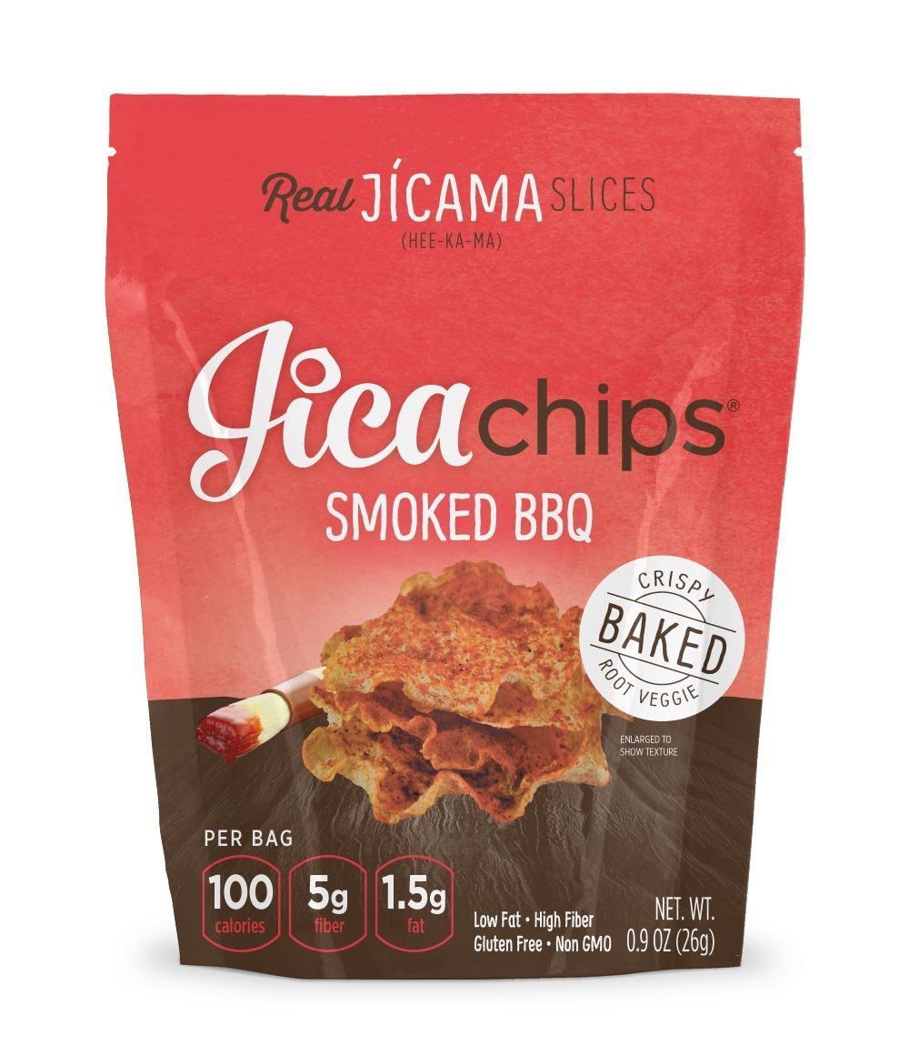 JicaChips Jicama Chips, Smoked BBQ, 8 Pack, BAKED, Paleo, Gluten Free, Vegan