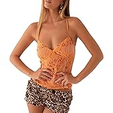 Amiblvowa Women's V Neck Sequin Cami Top