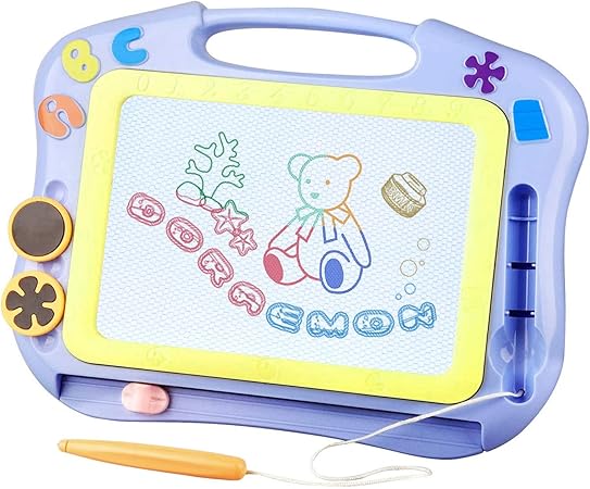 Amazon Fonllam 子供用 お絵かきボード マグナ絵かき落書き 幼児 女の子 男の子用 消せるスケッチパッド 絵描き用 ブルー お絵かき おもちゃ