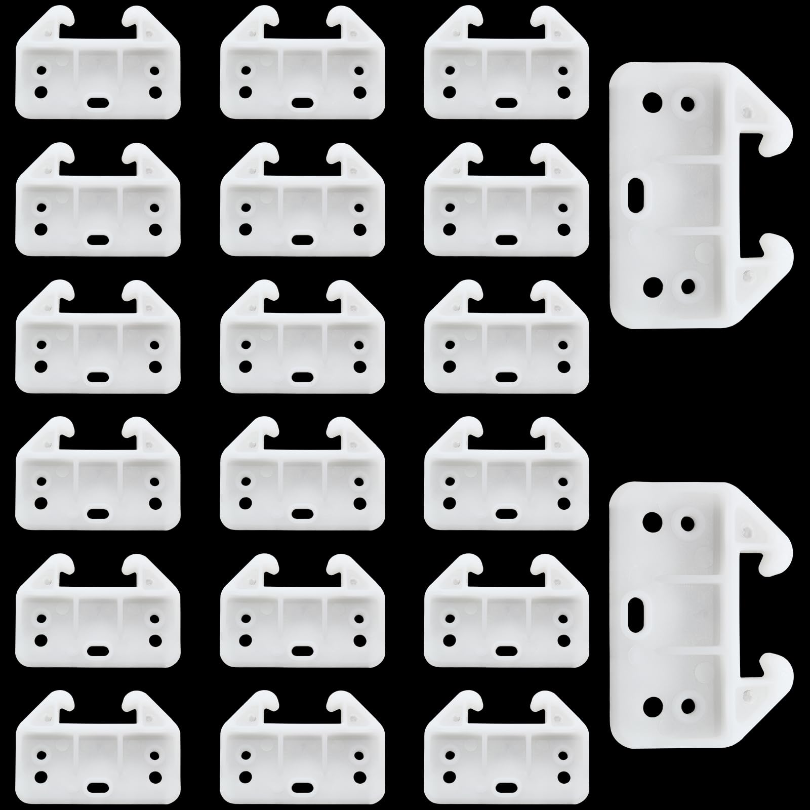 Photo 1 of Litoexpe 20pcs Plastic Drawer Guides, Rear Drawer Track Guide Replacement, Center Mount Dresser Drawer Guide Brackets for Dressers, Hutches, Bedside Table and Drawer Systems (Without Screws)