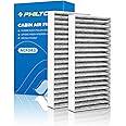 PHILTOP Cabin Air Filter with Activated Carbon, Replacement for ACF043 (CF11777) Wrangler (2011-2018), Wrangler JK (2018), Premium Cabin Filter, Pack of 2