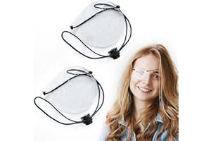Vandorla Eye Shield, 2 Pcs Plastic Eye Shield Eye Patch for Eye Protection Eye Surgery Covering Breathable with 2 Elastic Rop