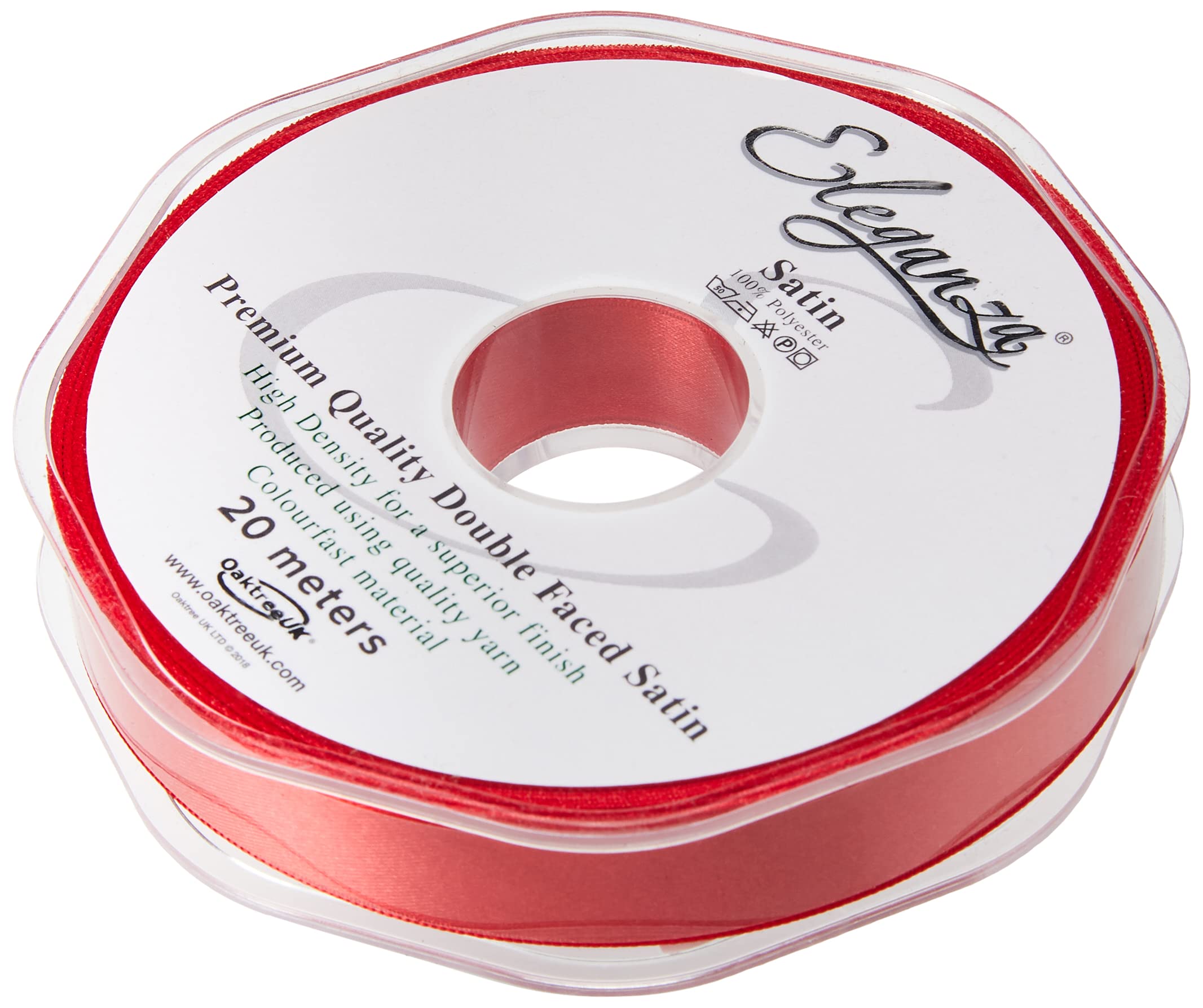 ELEGANZA Double Faced Satin 15mm x 20m Red No.16