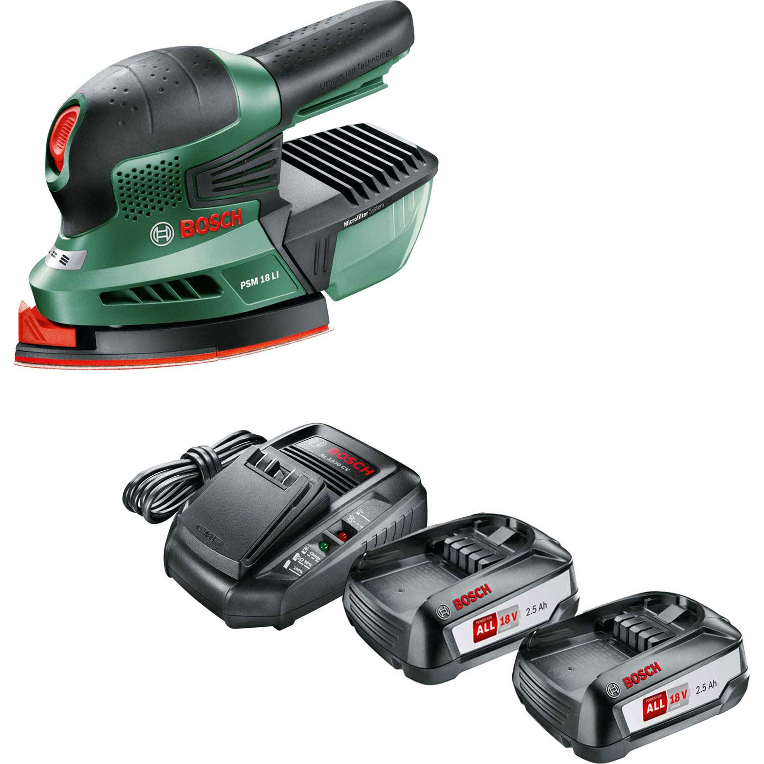 Buy Bosch PSM 18 LI 18v Cordless Delta Sander 2 x 2.5ah Liion Online