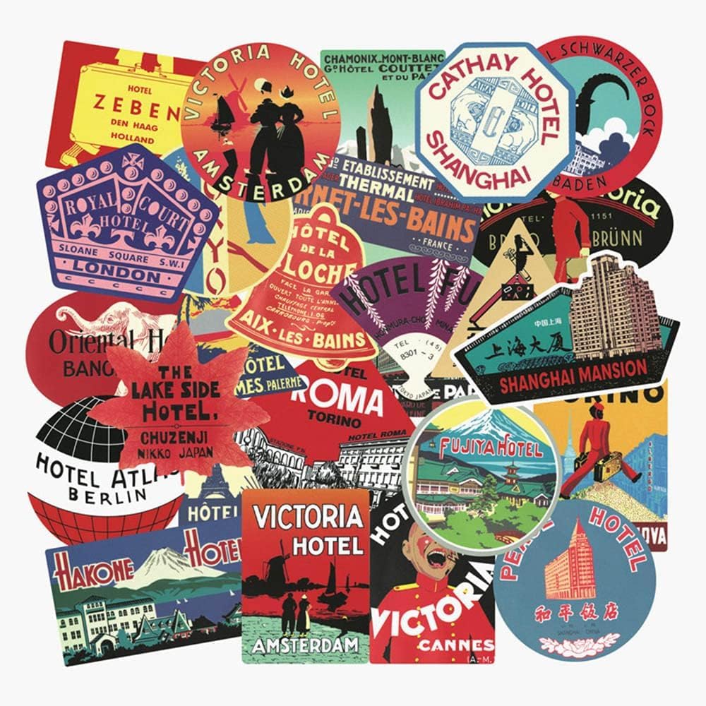 Vintage Nostalgic Stickers 46Pcs Cute Scrapbooking Stickers Aesthetic Retro Journaling Supplies Kit,Vinyl Decals for Planner Junk Journal Scrapbook Paper Laptop