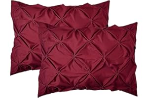 Elegant Comfort 2-Pack Sham Set Pinch Pleat Design, 1500 Premium Hotel Quality Microfiber, Stylish Design-Easy Care, Wrinkle and Stain Resistant, 2-Piece Sham Set, Pleated King, Burgundy