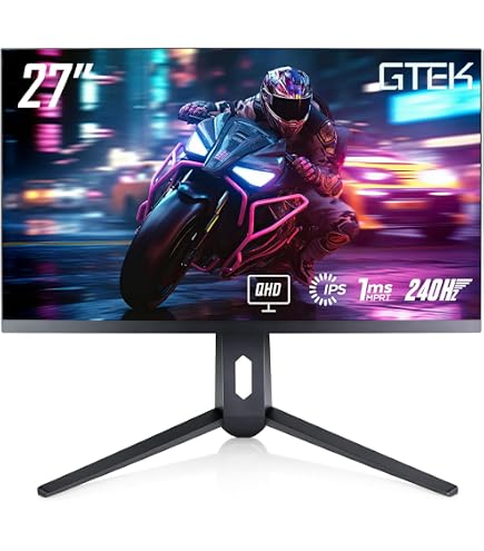 Amazon.com: GTek 240Hz 2K Gaming Monitor, 27 Inch Display Full