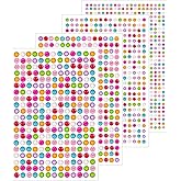 4 Sheets Self Adhesive Pearl Stickers, Self 4 Sizes Bling Rhinestone Sticker, Rhinestone Stickers,Flat Back Pearls Sticker for DIY Crafts Craft Card Decorations Nail Art Beauty Makeup (Colorful)