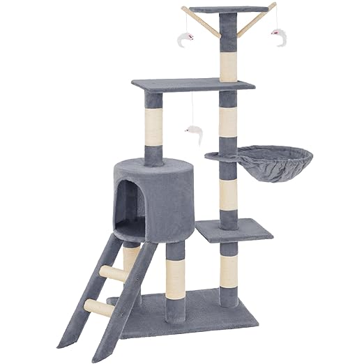 TecTake Kratzbaum für Katzen | Mittelhoch mit Sisalstangen | - Diverse Farben -