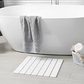 Meowoo Foldable Stone Bath Mat, 15.7" x 11.8" Diatomaceous Earth Mat | Fast-Drying, Super Absorbent, Non-Slip, Easy to Clean, Foldable, For Bathtub, Shower, Sink &amp; Bathroom Floors