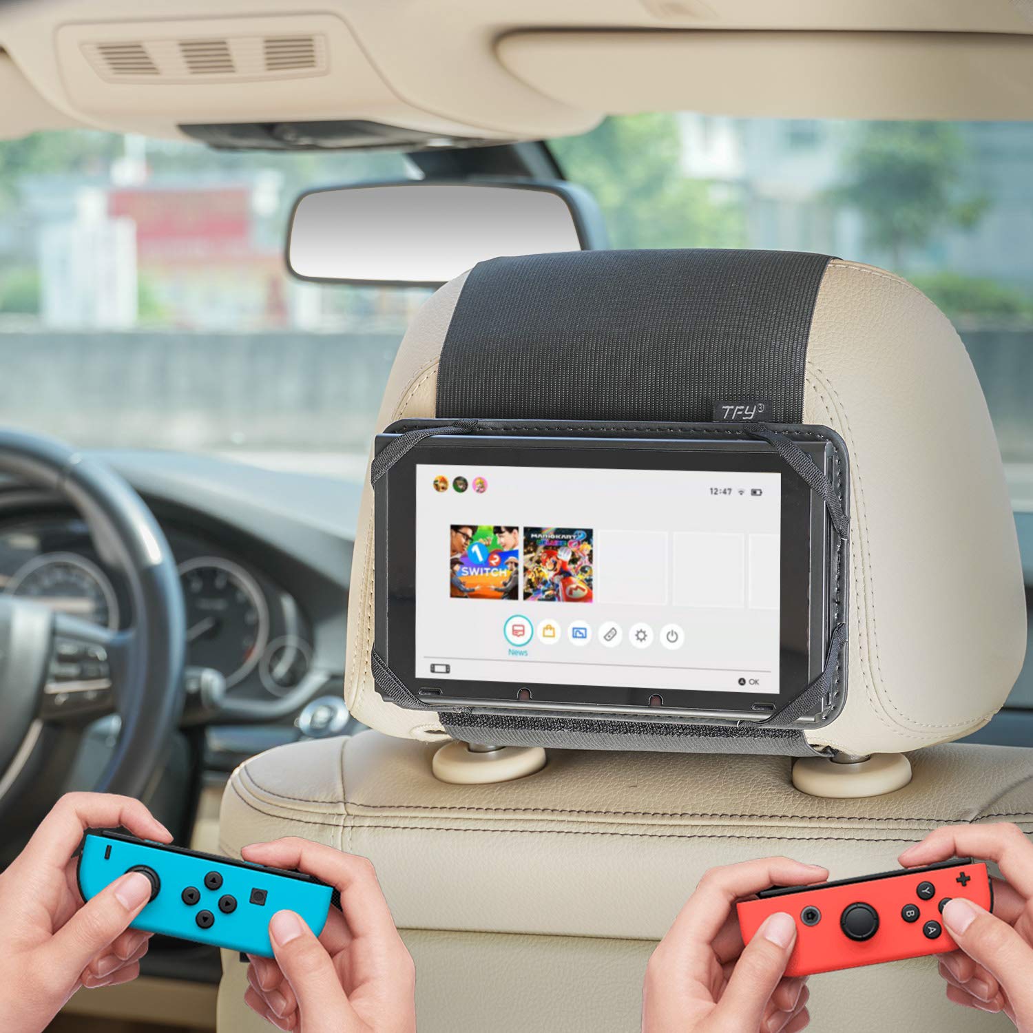 WANPOOL Switch Car Holder, Car Headrest Mount Holder Compatible with Game Switch and Other 7 Inch Tablets