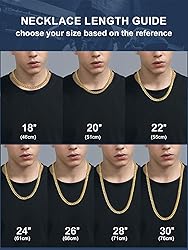 Mens Necklace Chain 6MM 28inch 18K Gold Filled