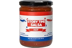 Story Time Salsa – San Marzano Fresh Tomato Salsa - All Natural, Sugar Free, Gourmet Small Batch, No Preservatives - Hot, 16oz.