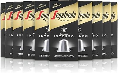 Zanetti 100 Aluminiumkapseln kompatibel mit Nespresso®* Intenso Kaffee, vollmundig und anhaltend im Geschmack (10 Boxen mit je 10 Kapseln) - Geeignet für Nespresso Original Maschinen