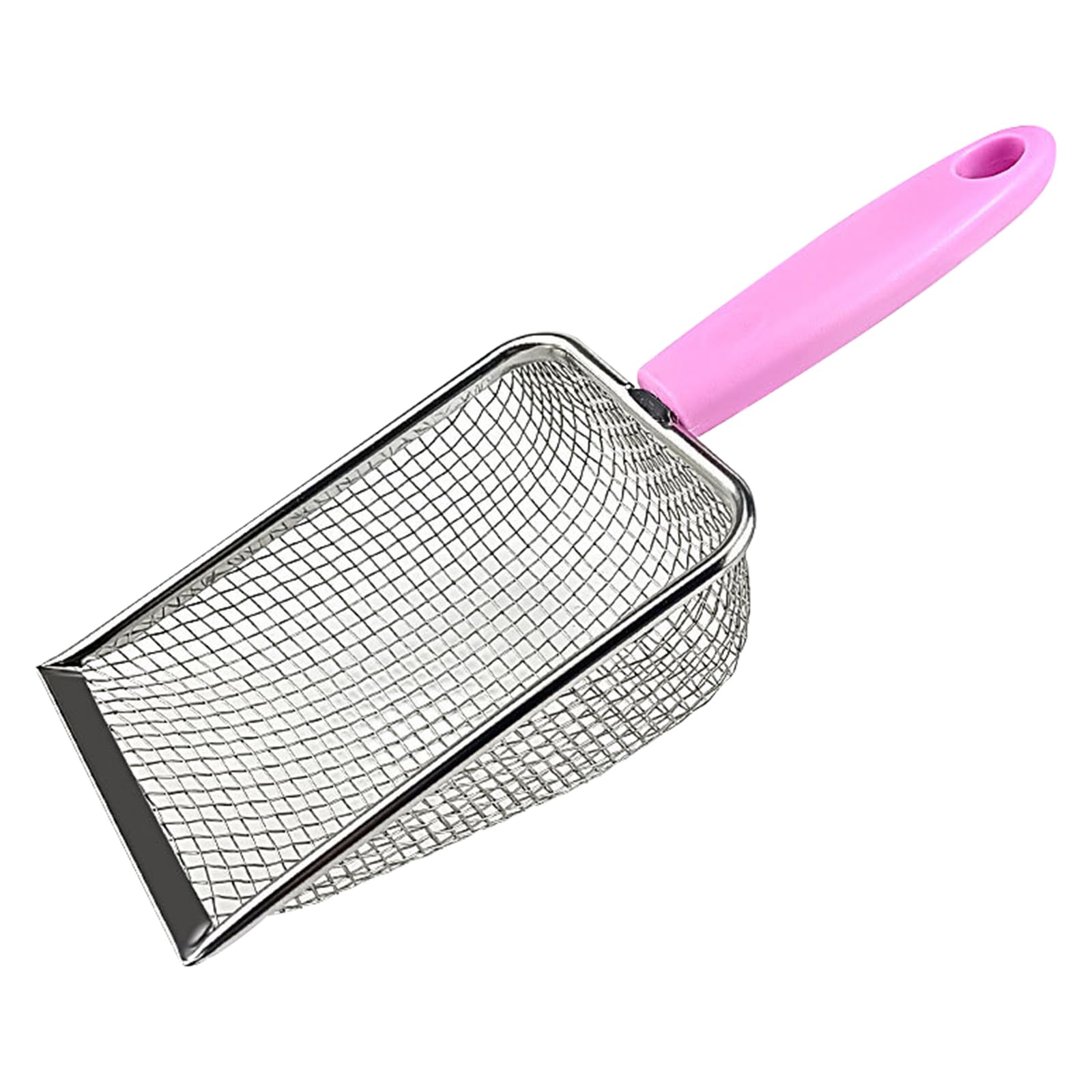 PLUSHCEWT Cat Litter Scoop,Cat Poop Scoop,Litter Tray Scoop,Stainless Reptile Mesh Sand Sifter Scoop, Litter Cleaner Corner cat scoop,Pet Litter Cleaning Tool for Cat Dog Rabbit Lizard