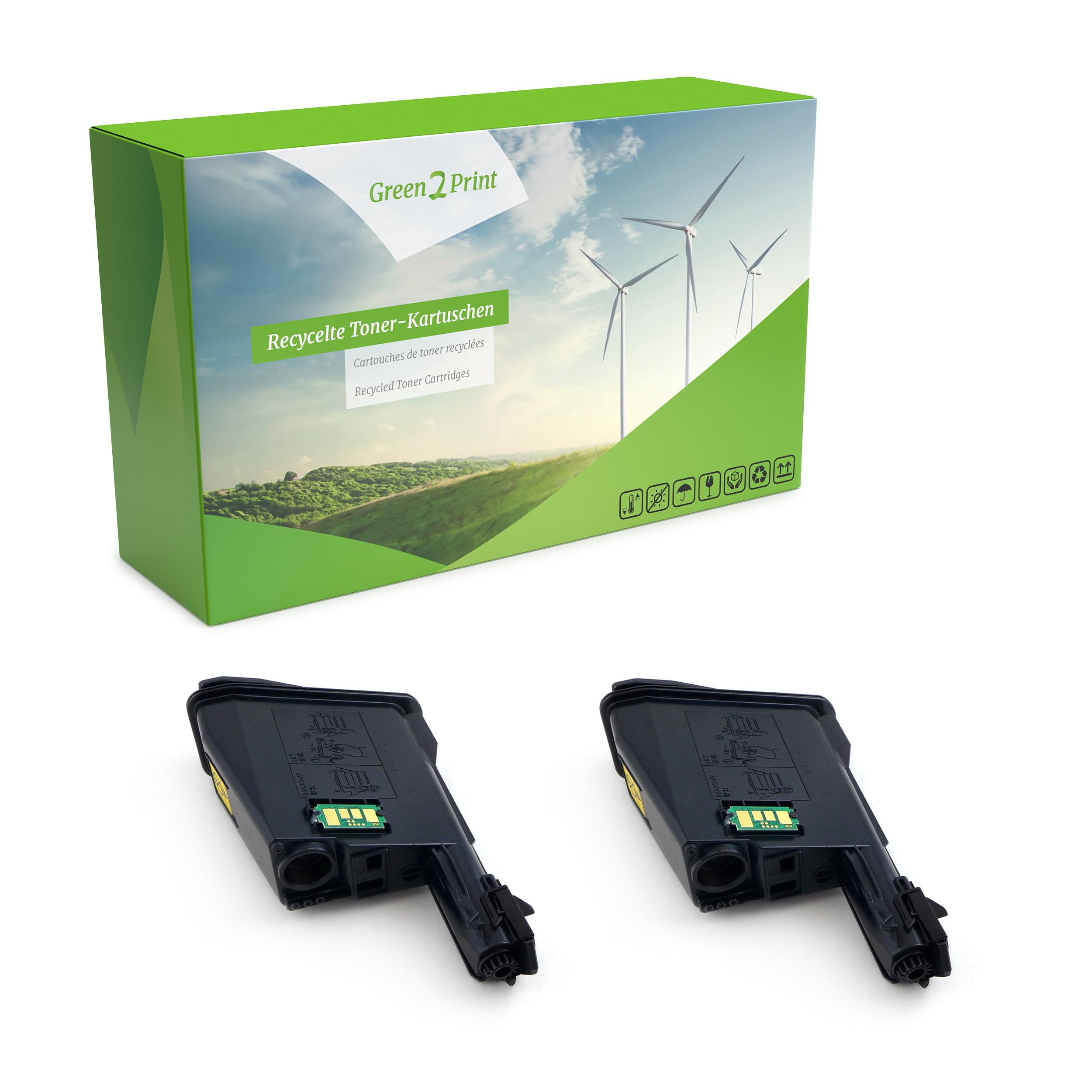 Green2Print Toner Twinpack 2 cartridges 2x 2100 pages replaces Kyocera TK-1125, 1T02M70NLV Toner cartridge for Kyocera FS1061DN, FS1325MFP