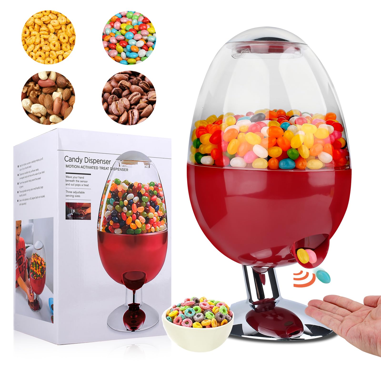 Photo 1 of Smartang 12" Large Automatic Candy Dispenser Machine Countertop,Vintage Motion Activated Candy Dispenser Touch Free,3 Distribution Options Desktop Auto Candy Dispenser for Office Desk,Home,Party