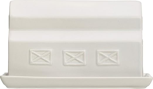 Amazon Com Creative Co Op Matte Stoneware Barn Butter Dish Food