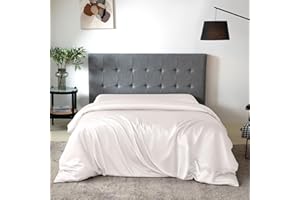THXSILK Silk Duvet Cover, 100% 7A+ Mulberry Silk Comforter Cover, Seamless, Breathable, Easy Care Zipper Closure, 1 Duvet Cover Only - Full, White