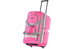 Olympia U.S.A. 22 inch Carry On 8 Pockets Wheeled Rolling Duffel Bag Water Resistant Luggage Lightweight Travel Suitcase with Retractable Handle