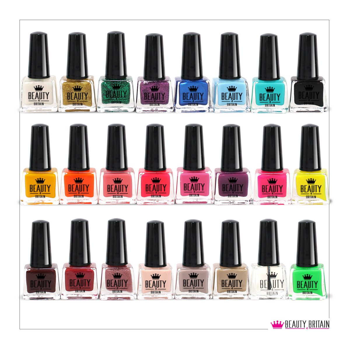 24 x NAIL POLISH VARNISH SET 24 DIFFERENT STANDARD COLOURS WHOLESALE