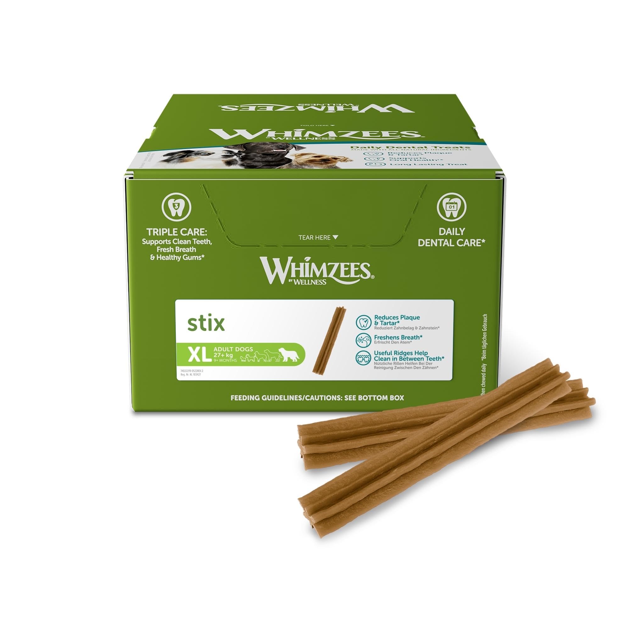 Whimzees Natural Dental Dog Treats Stix X-Large, 1 x 30