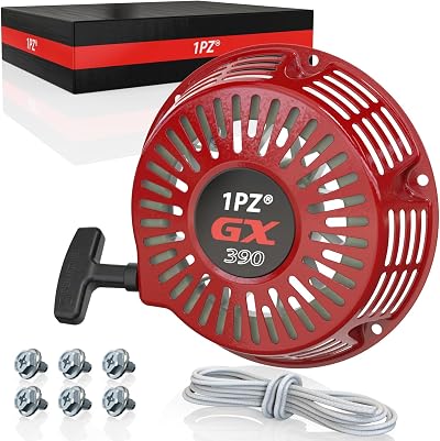 1PZ GX390 Recoil Starter Puller Replacement 6 Bolts Rope Kit 11hp 13hp