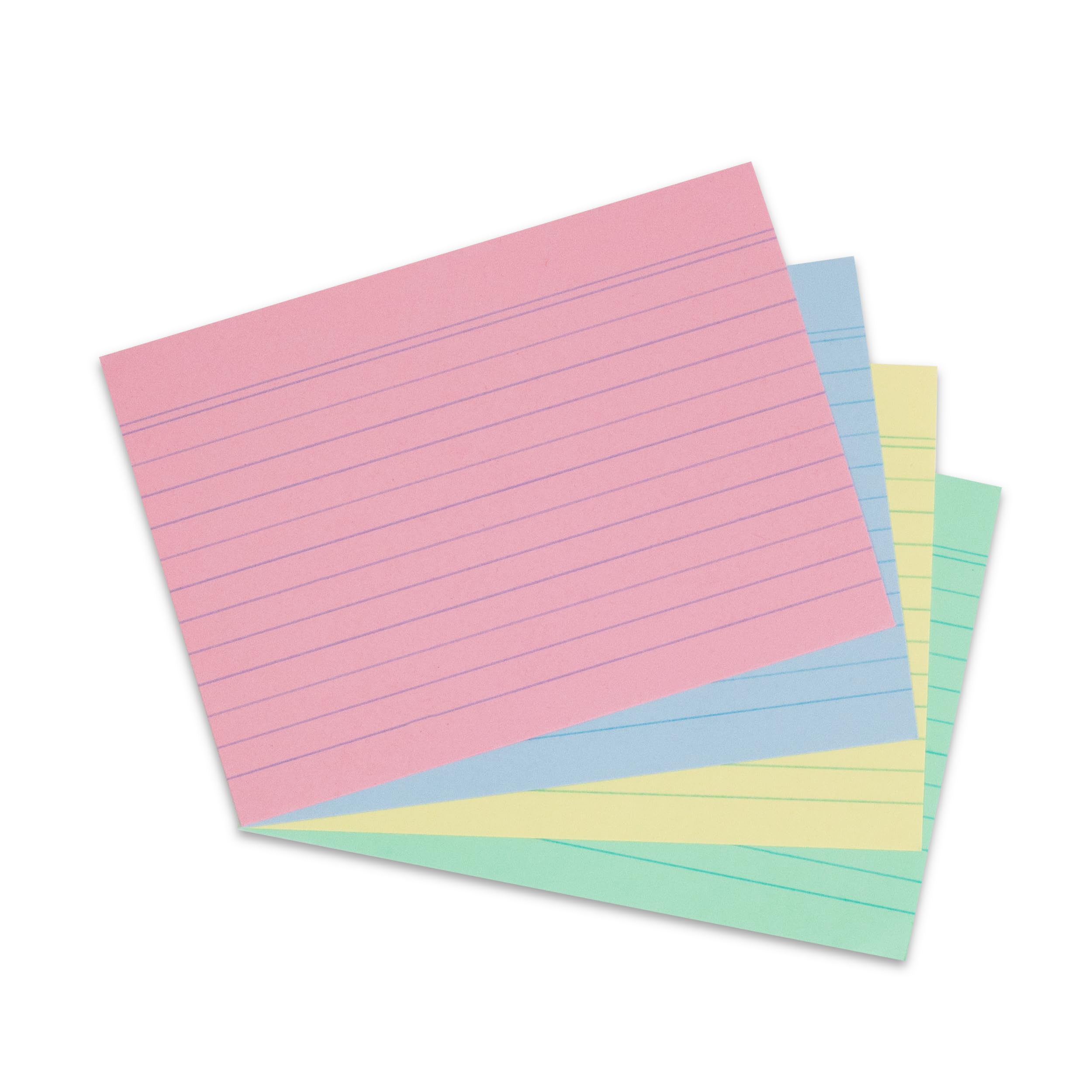 Herlitz A6 Flash Cards – Pack of 200, Lined Revision Cards in Assorted Colours for Studying, Revision, and Organisation