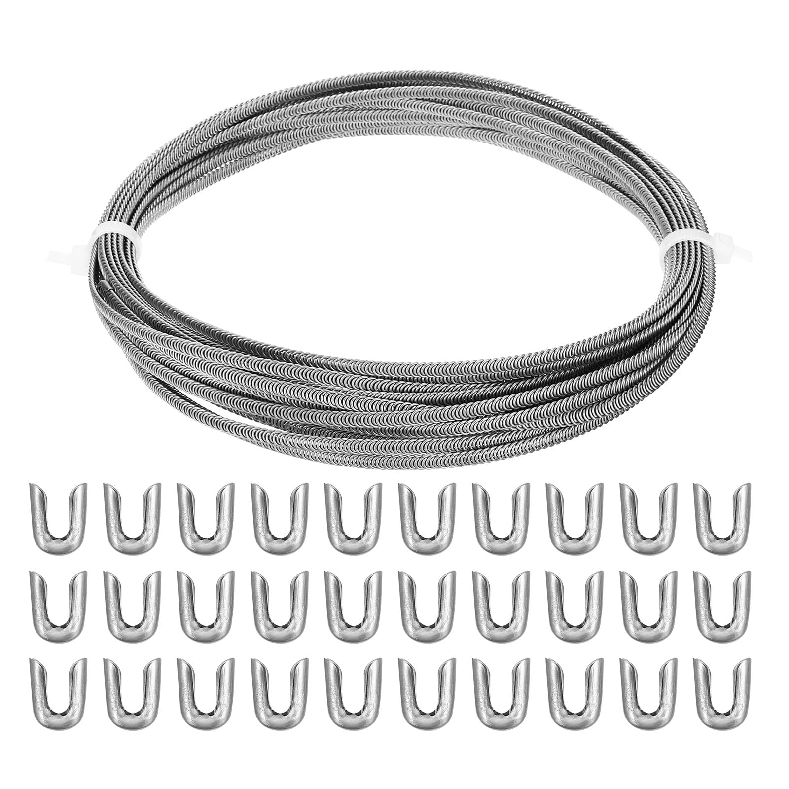 Photo 1 of PATIKIL Spiral 304 Stainless Steel Boning, Flat Metal Corset Boning with 30 Steel Boning Tips for Corset Lacing Costume Hoop Skirt Making Supplies, 33 Feet(5mm Wide)