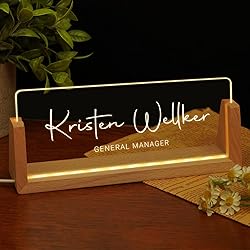 Custom Name Plate for Desk, Personalized Light Up