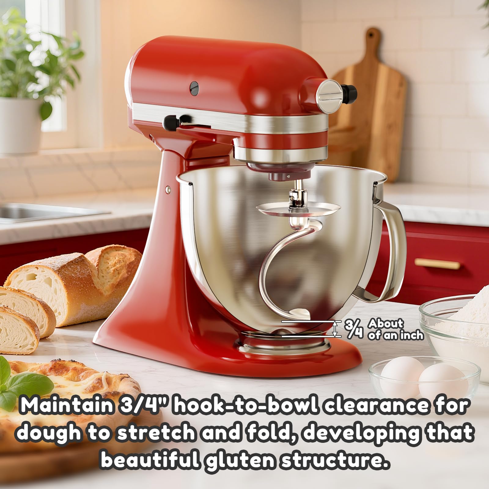 GVODE Stainless Steel Spiral Dough Hook for KitchenAid Stand Mixer, Bread Hook Attachment Fits 4.5-5 QT Mixing Bowl for Tilt-Head Stand Mixers, For KitchenAid Stand Mixer Accessories, Dishwasher Safe