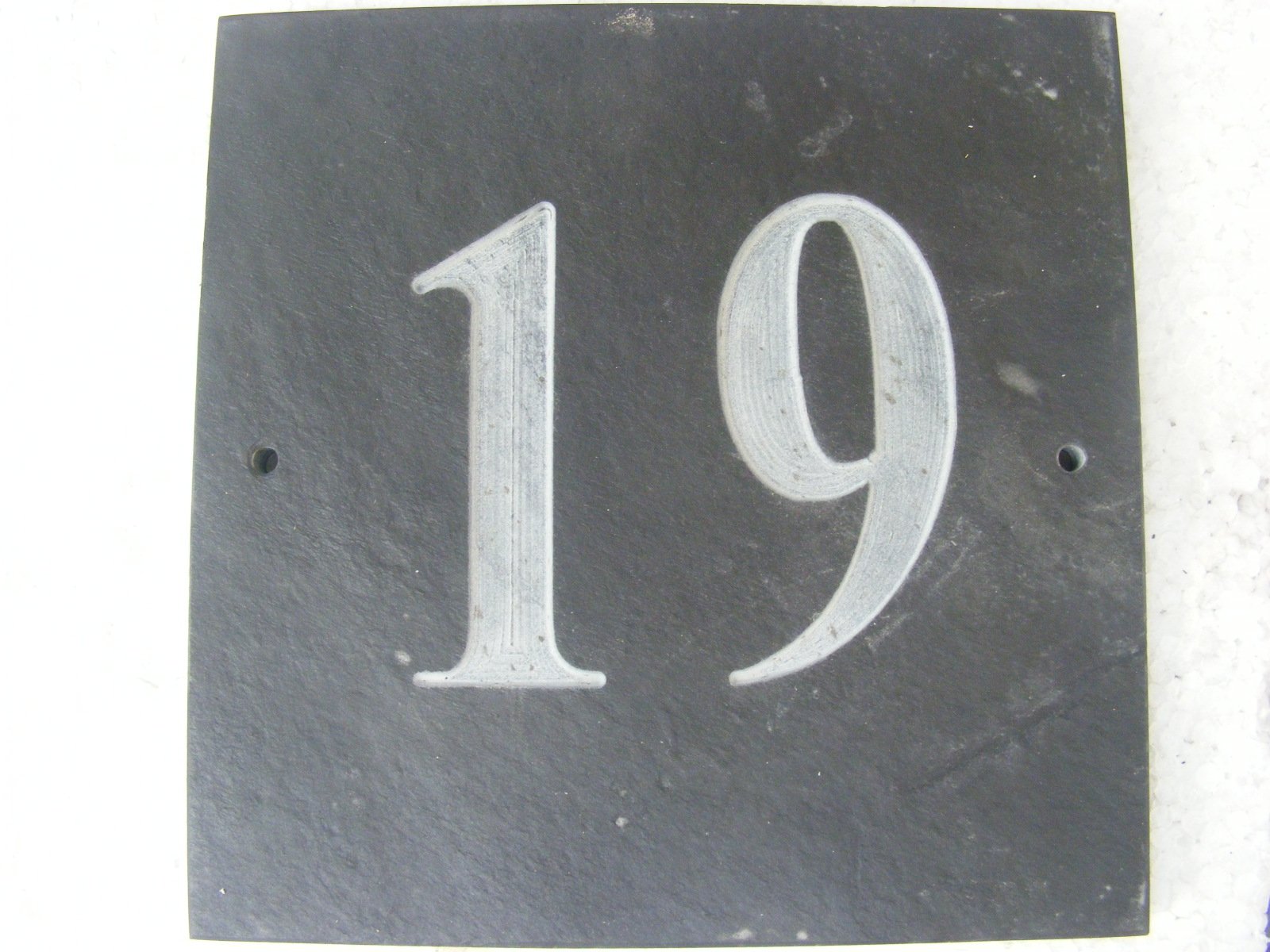 NATURAL GREY SLATE HOUSE DOOR NUMBER 6" x 6" DEEPLY ENGRAVED NATURAL SURFACE SIGN PLAQUE HOUSE WARMING GIFT (19)