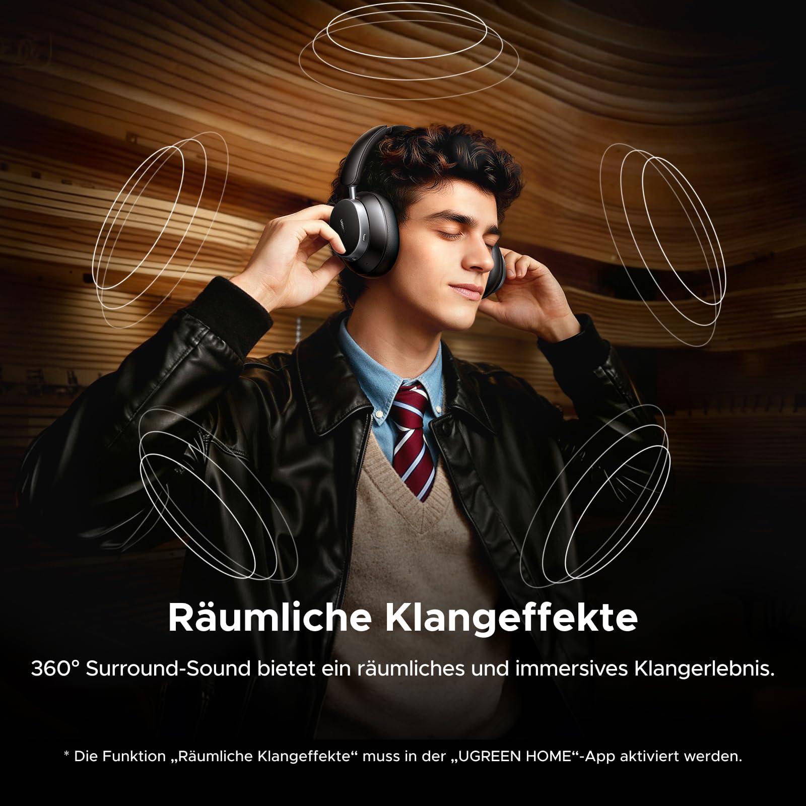 UGREEN Studio Pro kopfhörer Kabellos Bluetooth Over Ear mit Hybrid Adaptive Active Noise Cancelling, Bluetooth 6.0, Hi-Res Dual, LDAC, 120h Spielzeit, Spatial Audio, EQ in App, Duale Verbindung 7