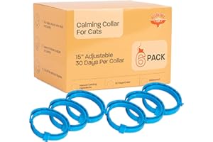 BOURN FREE 3NT 6 Pack Calming Collar for Cats - Calming Cat Collar, Cat Pheromone Collar, Cat Calming Collar for Anxiety - Efficient Relieve Reduce Stress Relief for Cats, Ideal for Meowing and Anxiety Reduction