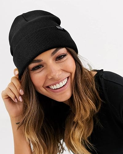 Satin Lined Winter Beanie Hats for Women Unisex Cotton Knitted