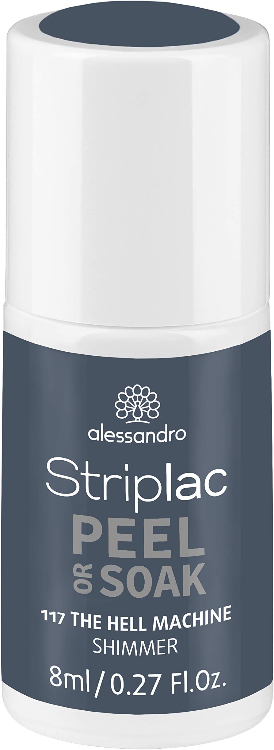 alessandro Striplac Peel or Soak Vegan The Hell Machine - UV Nail Polish in Shimmering Blue/Grey - For Perfect Nails in 15 Minutes 8 ml