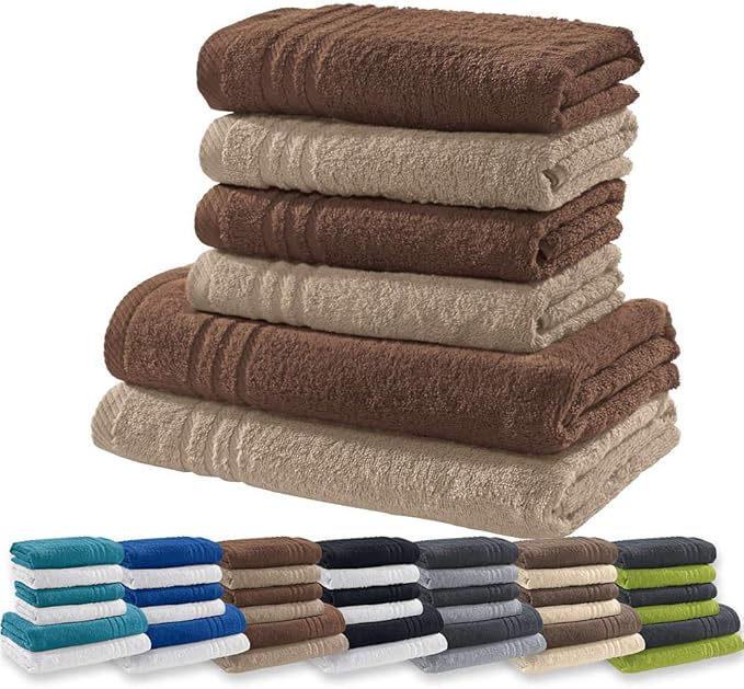 Redbest Handtuchset Frottierset New York 2 Farbig 6 Tlg Braun Beige Leichte Weiche Qualitat Saugstark Sehr Strapazierfahig 100 Baumwolle Weitere Farben Redbest Amazon De Kuche Haushalt