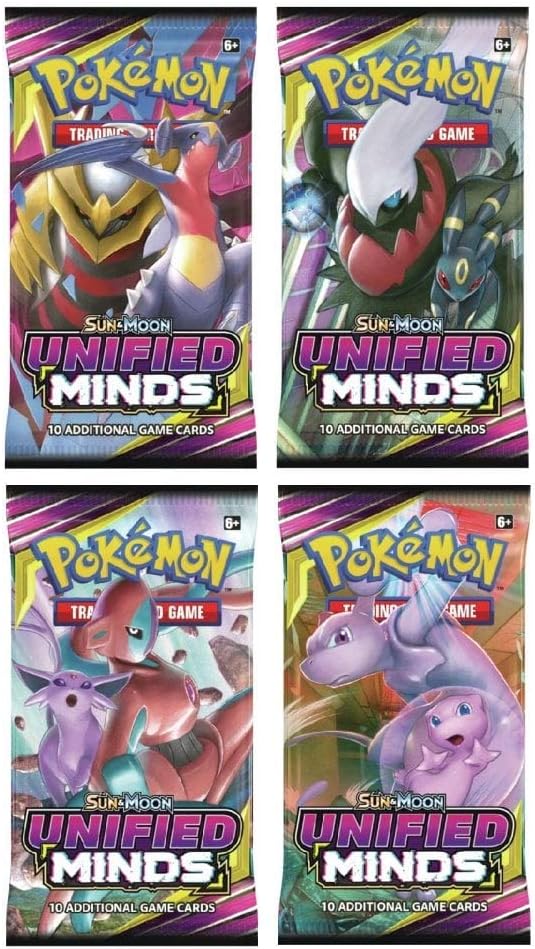 Pokémon Sun and Moon Unified Minds 4x Booster Packet (4 Packs Supplied)