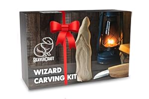 BeaverCraft Whittling Kit for Beginners, Wood Carving Kit for Beginners - Wood Carving Tools Woodworking Kit for Adults and Teens - Whittling Knife Kit with Wood Blocks - Wood Carving Set DIY03 Wizard