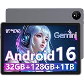 UBDXBD 2026 Android Tablet,11 inch Android 16 Tablet | 32GB+128GB+1TB Expand,Electronic Tablet with Octa Core Processor,Gemini AI,5G WiFi,8000mAh,GPS,GMS, with Case