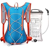 12L Hydration Backpack for Women and Men- Lightweight Hydration Pack with 2L Water Bladder, Water Pack for Hiking,Cycling,Rave and Running, Adjustable Chest Straps and Reflective