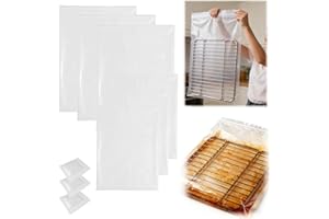 6-Pack Heavy Duty No-Scrub Oven Rack Cleaning Bags with Included Disposable Gloves, Reusable Leak-Resistant PE Soaking Bags f