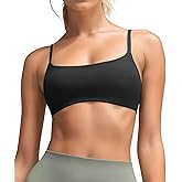 QUEENIEKE Womens Spaghetti Strap Sports Bras for Women Padded Yoga Bra Workout Wireless Crop Comfy Athletic Tops