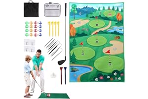 ALABASTA Battle Royale Golf Game Set Chipping Practice Mats 6x4 Ft Upgrade Felt Fabric Giant Size Golf Training Mat Golf Gifts Games Indoor Outdoor Backyard Games for Adults,Kids,Family (Club Included)