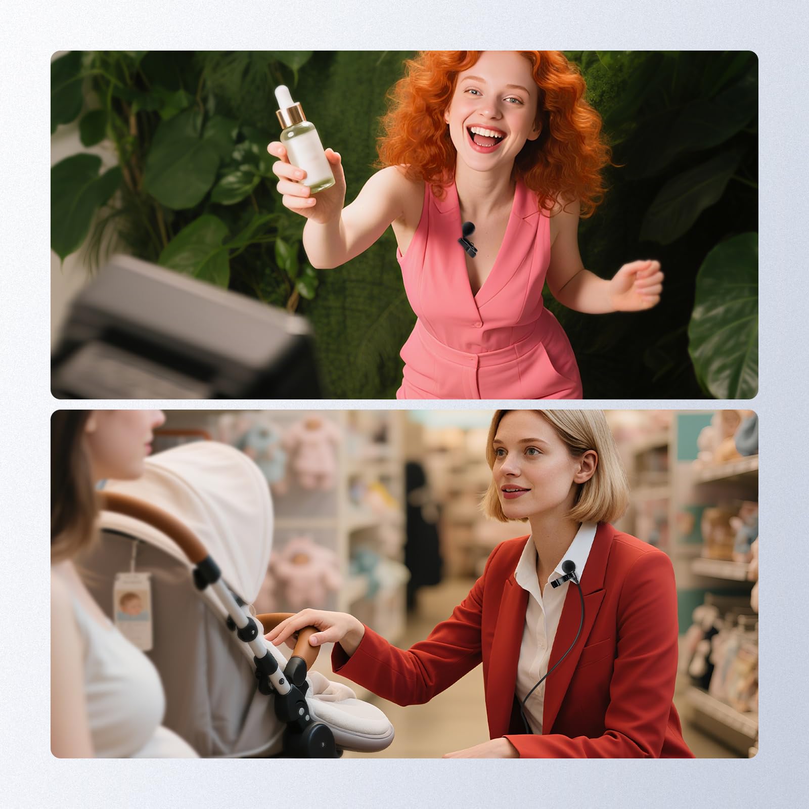 NEEWER ø4mm Mini Lavalier Microphone (2 Pack), Clip On Wired Condenser Lapel Lav Mic Set with 5ft/1.5m 3.5mm TRS Connector Compatible with DJI Mic 2 Rode Wireless Go II CM28 CM31 Camera, LM8