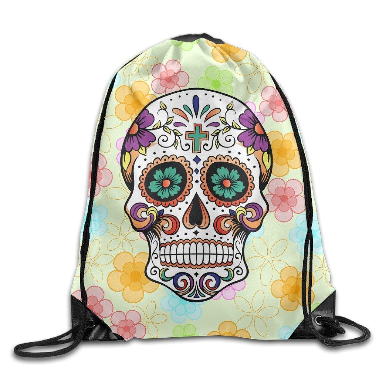 無料長期保証 Barrioryスカルクロスsugarドローストリングバックパックバッグホワイト B01glbu8as ホワイト One Size Cleanusapower Com