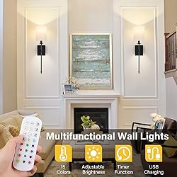 24.8 inch Battery Operated Wall Sconces Set of 2